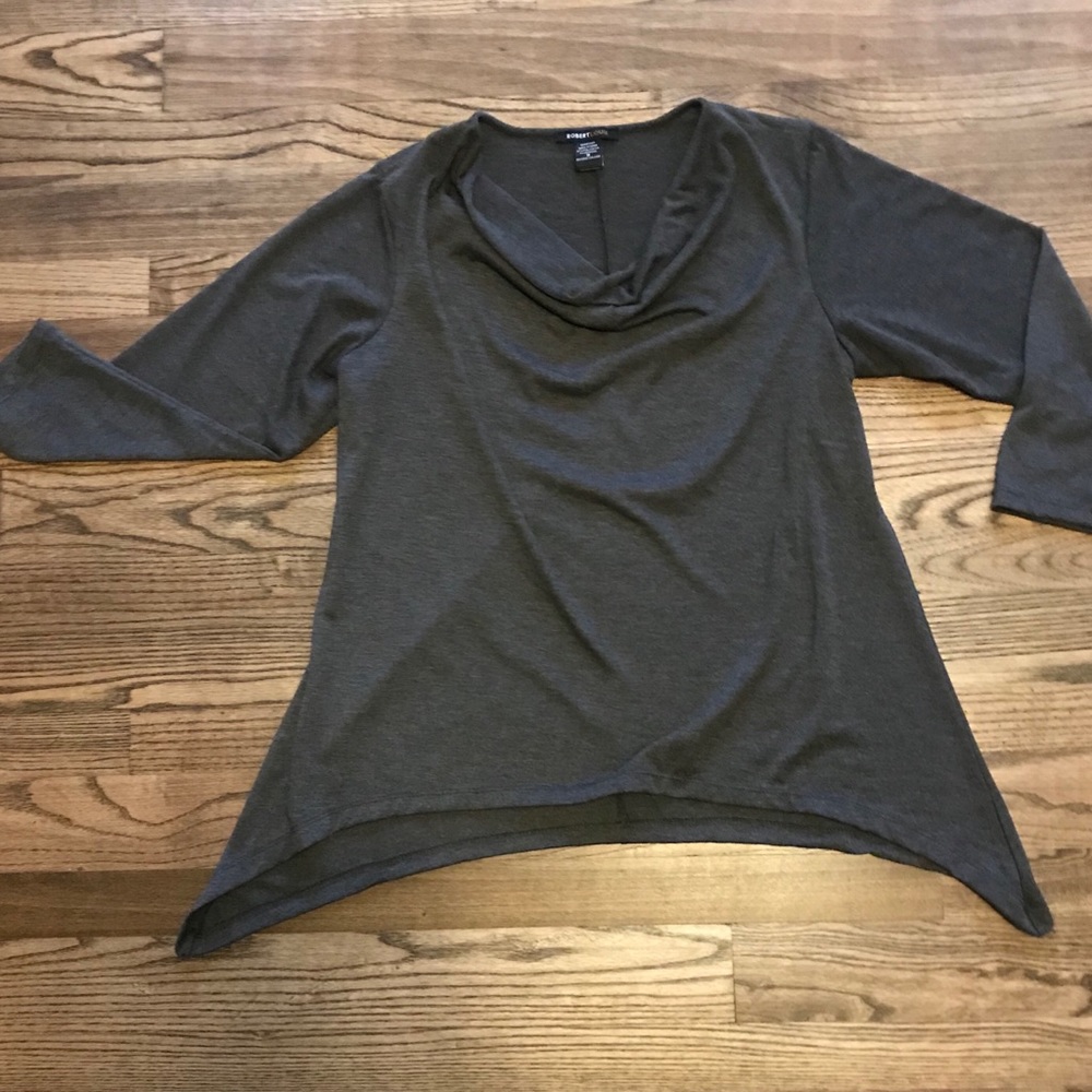 Cowl Neck charcoal grey 3/4 sleeve